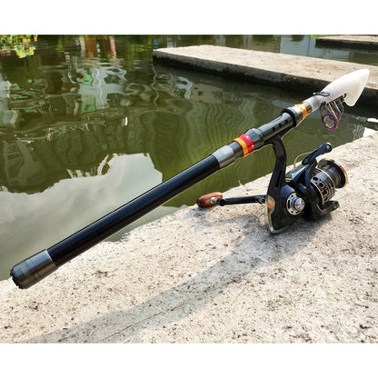 1.8-3.6M telescopic fishing rod with spinning reel combo