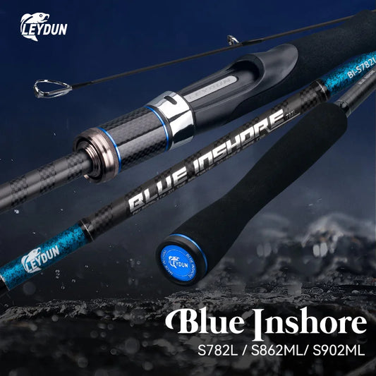 LEYDUN BLUE  Spinning Saltwater Break water Bass Fishing Rods 5782ML S902ML Saltwater  2 Section Spinning Rods