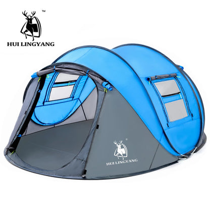 Throwing pop up waterproof camping hiking tent - large family