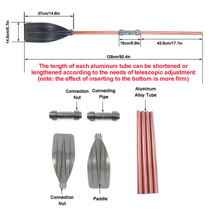 Thickened Kayak Paddle Aluminum Shaft Reinforced Blades