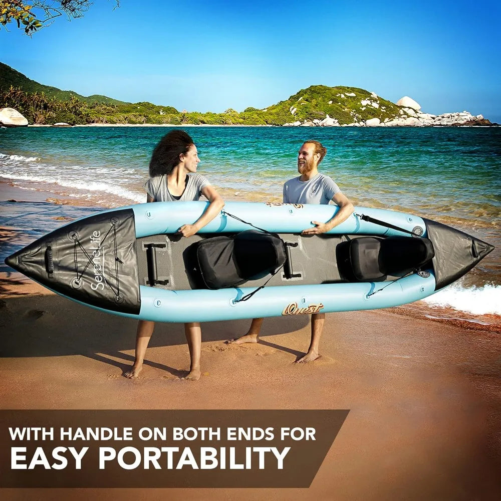 2 Person Inflatable Kayak w/Aluminum Paddles Lightweight,