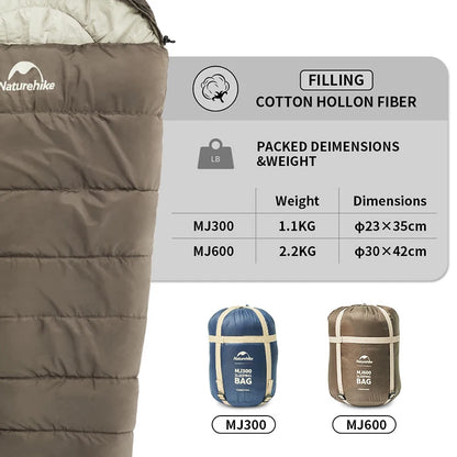 -12 degree C  Lightweight Winter Mummy Sleeping Bag