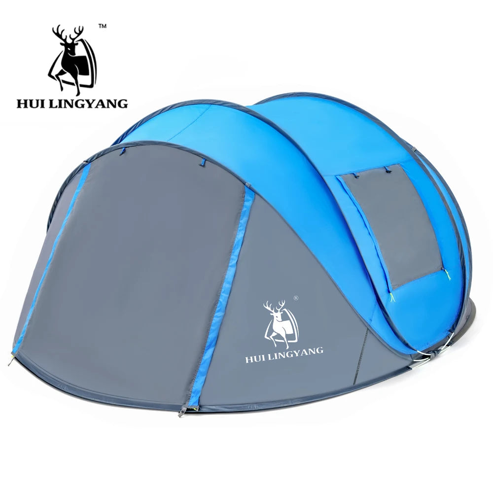 Throwing pop up waterproof camping hiking tent - large family