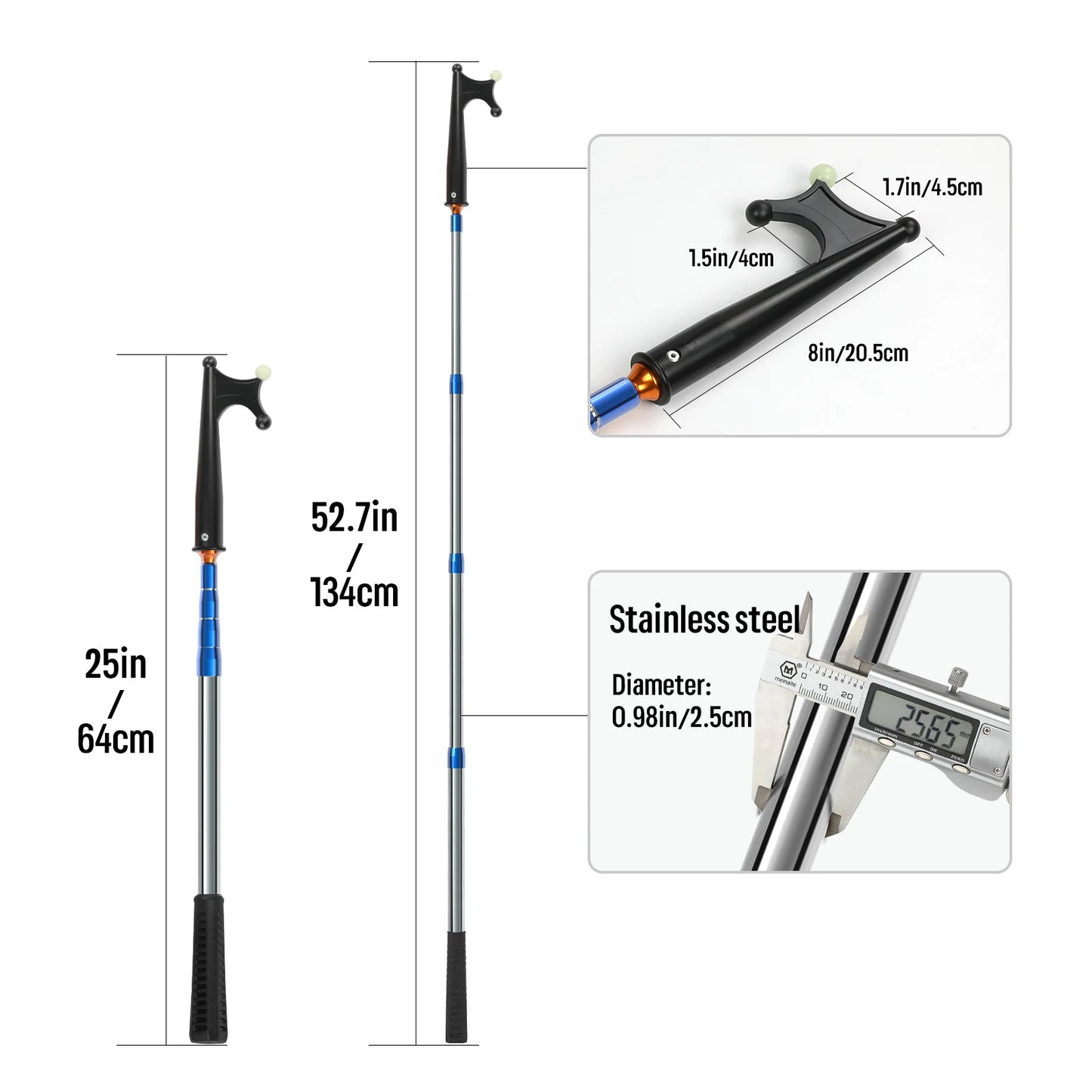 Telescoping Boat Hooks Adjustable Push Rod