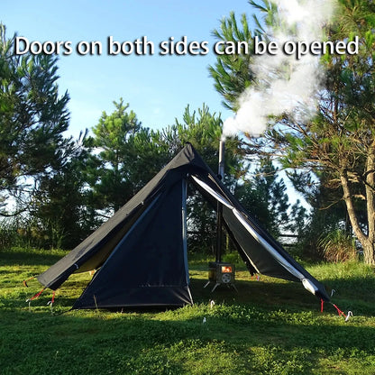 Hot Tent with Chimney Window  Ultralight Tipi Teepee Tent, Double Layer Bushcraft for 1 Person