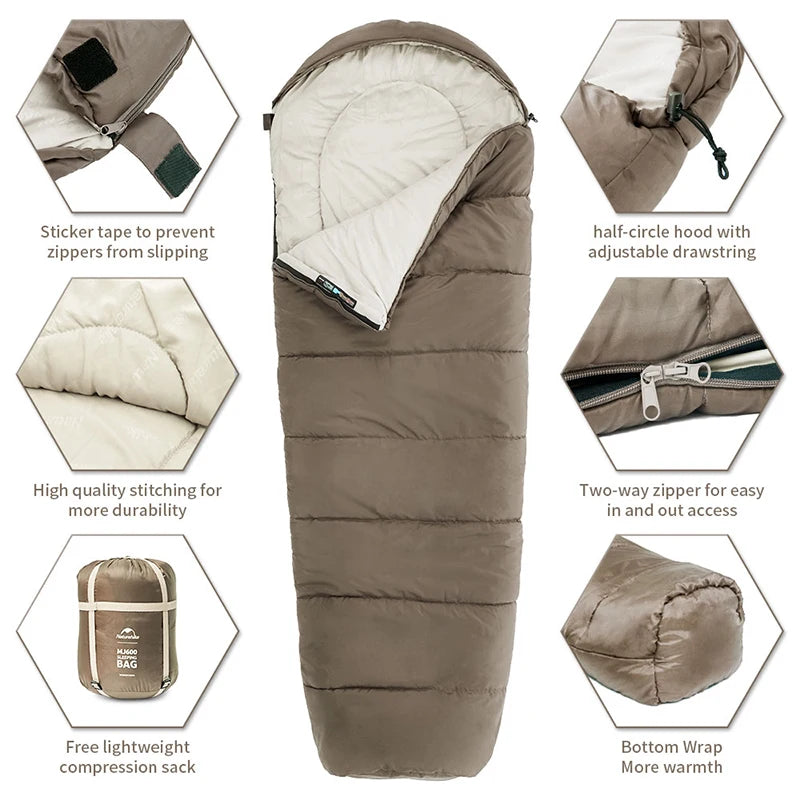 -12 degree C  Lightweight Winter Mummy Sleeping Bag