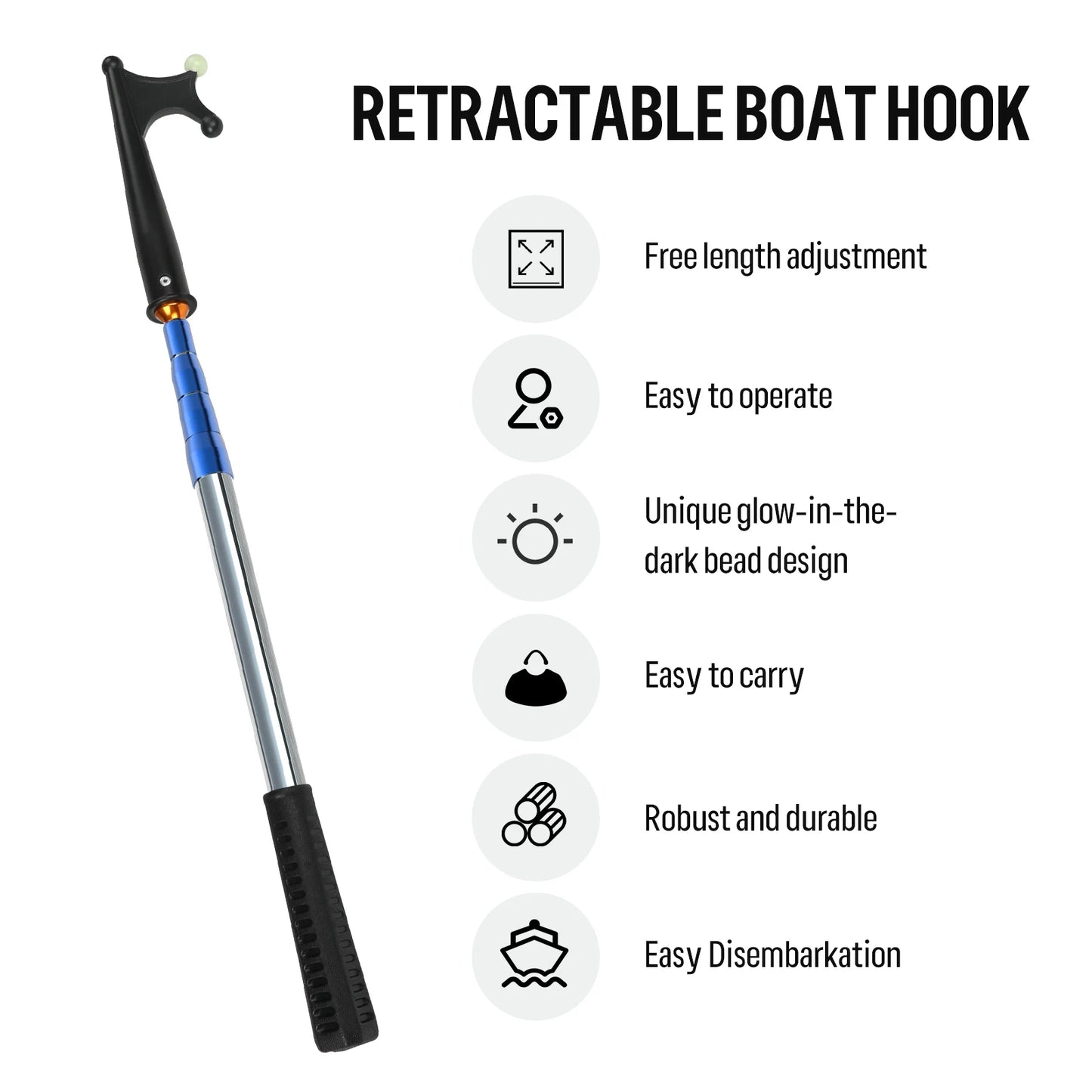 Telescoping Boat Hooks Adjustable Push Rod