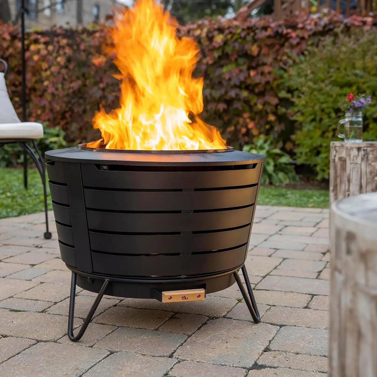 TIKI-Smokeless 24.75 in Patio Fire Pit, Wood Burning, Outdoor