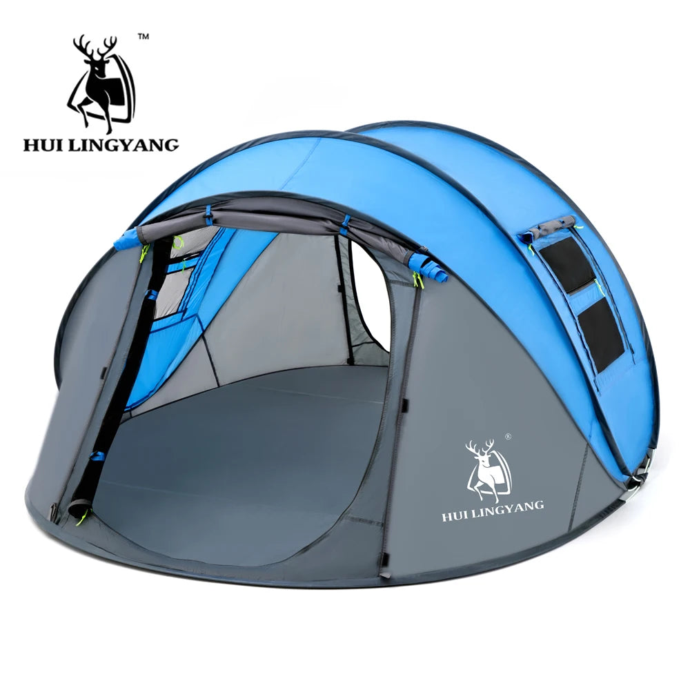 Throwing pop up waterproof camping hiking tent - large family