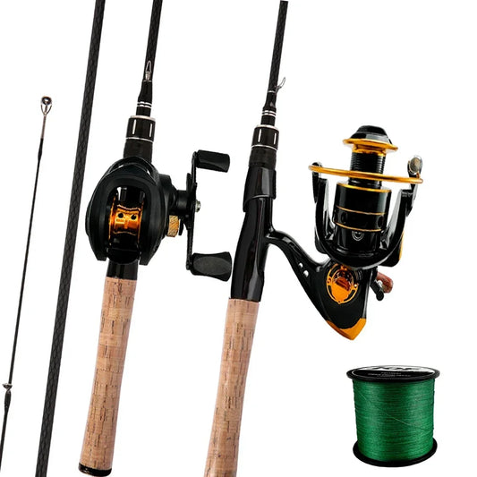 Telescopic Carbon Lure Fishing Rod - Spinning Reel