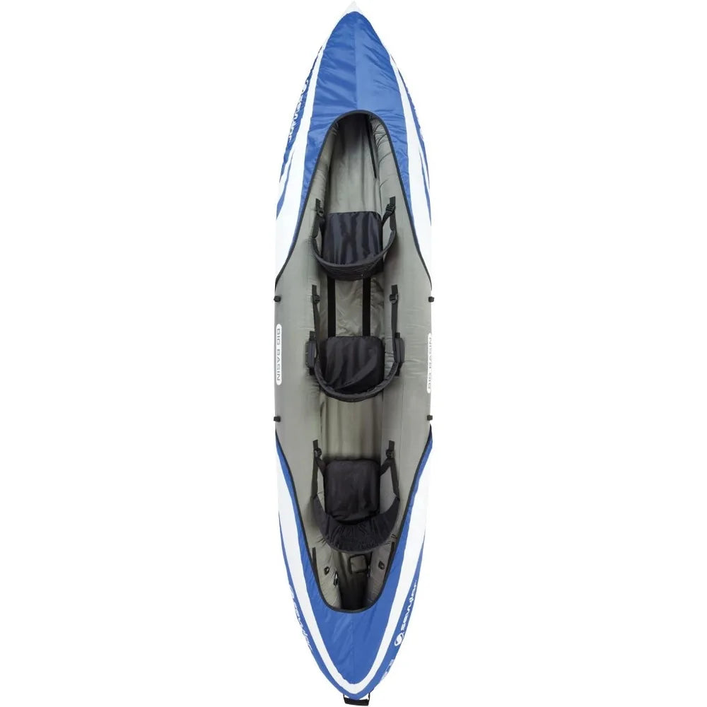 3-Person Heavy PVC Inflatable Kayak with Seats & Handles