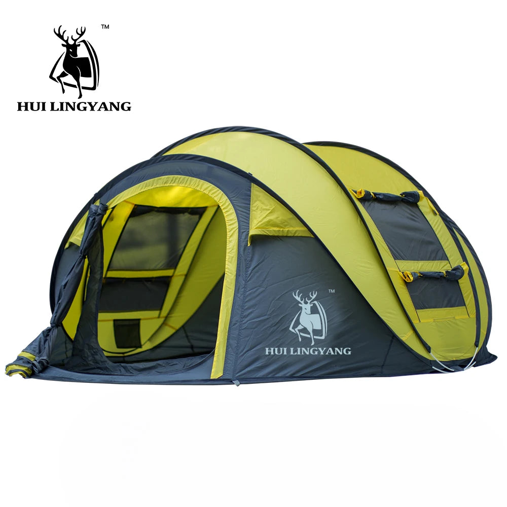 Throwing pop up waterproof camping hiking tent - large family