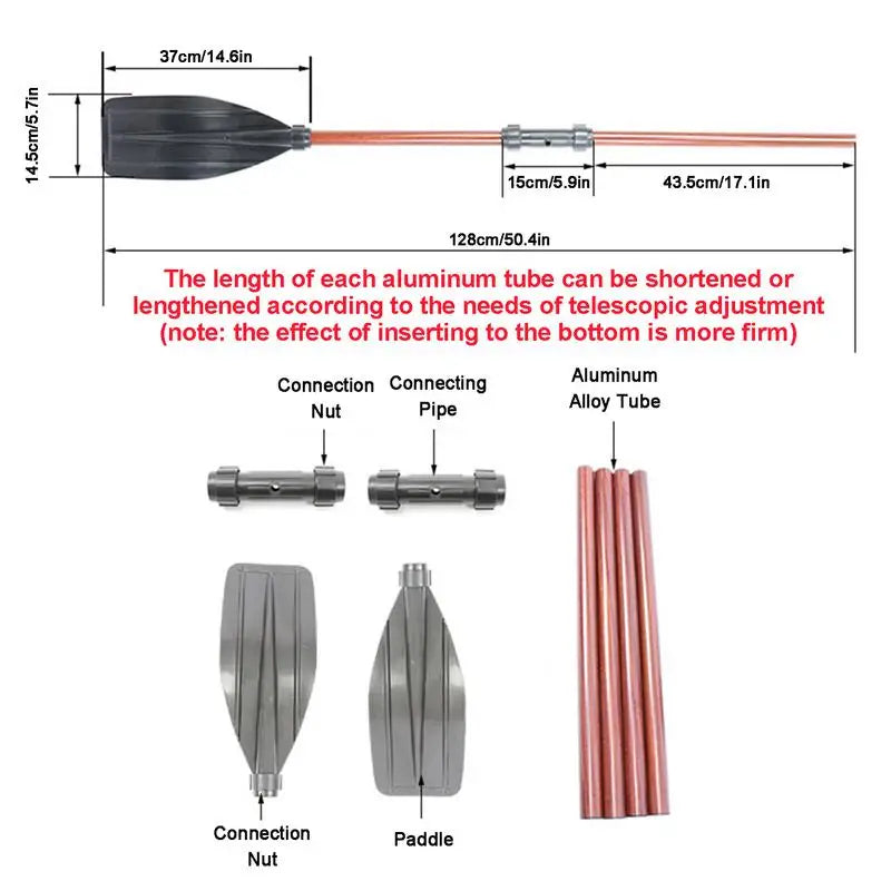 Detachable Boat Oars Kayak Paddle Thickened Blades