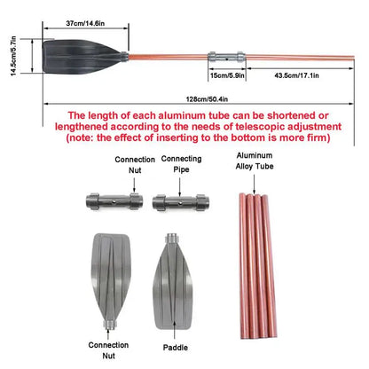 Detachable Boat Oars Kayak Paddle Thickened Blades